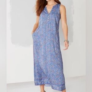 J.Jill Border print floral Paisley women's maxi dress